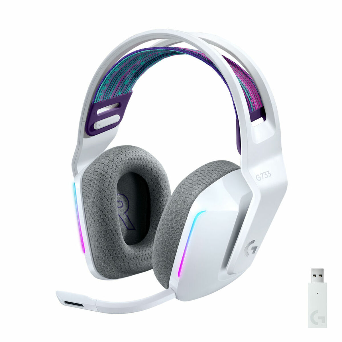 Hoofdtelefoon met microfoon Logitech G733 Wireless Headset Wit